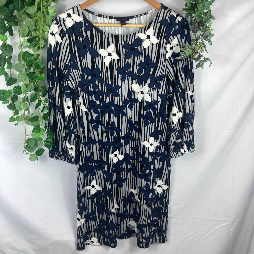 Ann Taylor balloon sleeve floral dress 4